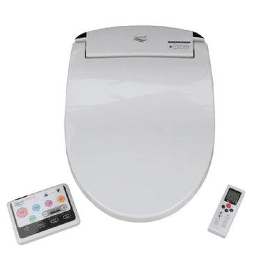 cascade 3000 bidet seat top view with small and large remote