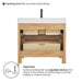 Cascadia 36 inch Single Bathroom Vanity with Top Weathered Fir Back View Detail