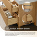 Cascadia 60 Double Bathroom Vanity with Top Weathered Fir Soft Closed Drawer