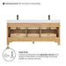 Cascadia 72 inch Double Bathroom Vanity with Top Weathered Fir Back View