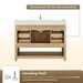 Cecil 48 Single Bathroom Vanity with Top White Oak Back View