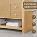 Cecil 60 Double Bathroom Vanity with Top White Oak Open Shelf