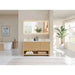 Cecil 60 inch Double Bathroom Vanity with Top White Oak Front View