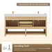 Cecil 72 Double Bathroom Vanity with Top White Oak Back View