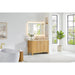 Cedar 48 inch Single Bathroom Vanity with Top Natural Wood Corner View