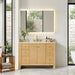 Cedar 48 inch Single Bathroom Vanity with Top Natural Wood Front View