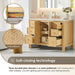 Cedar 48 Single Bathroom Vanity with Top Natural Wood Soft Close
