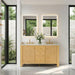 Cedar 60 Double Bathroom Vanity with Top Natural Wood Front View
