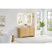 Cedar 60 inch Double Bathroom Vanity with Top Natural Wood Corner View