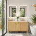 Cedar 60 inch Double Bathroom Vanity with Top Natural Wood Front View