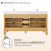 Cedar 72 Double Bathroom Vanity with Top Natural Wood Back View
