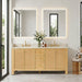 Cedar 72 Double Bathroom Vanity with Top Natural Wood Front View