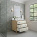 Celeste 36 Inches Single Vanity Sunwashed Oak With Embossed Shagreen Open Drawe
