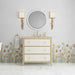 Celeste 36" Single Vanity in Sunwashed Oak With Embossed Shagreen With Tajnar Eclos Top Front View Lifestyle
