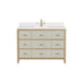 Celeste 48 Inches Single Vanity Sunwashed Oak With Embossed Shagreen Front View in White Background
