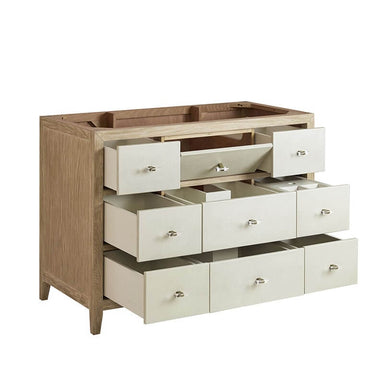 Celeste 48" Single Vanity Sunwashed Oak With Embossed Shagreen Caninet Only Side View