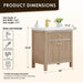 Cerrito 30 Inch Single Bathroom Vanity with Top Natural Oak Dimension