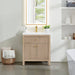 Cerrito 30 Inch Single Bathroom Vanity with Top Natural Oak Front View
