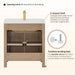 Cerrito 30 Single Bathroom Vanity with Top Natural Oak Back View
