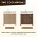 Cerrito 36 inch Single Bathroom Vanity with Top Natural Oak Color Options