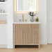 Cerrito 36 Single Bathroom Vanity with Top Natural Oak Front View