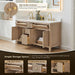 Cerrito 60 Double Bathroom Vanity with Top Natural Oak Hardware