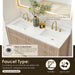 Cerrito 60 inch Double Bathroom Vanity with Top Natural Oak Nano Coated Basin
