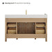 Cerrito 60 Single Bathroom Vanity With Top Natural Oak Back View