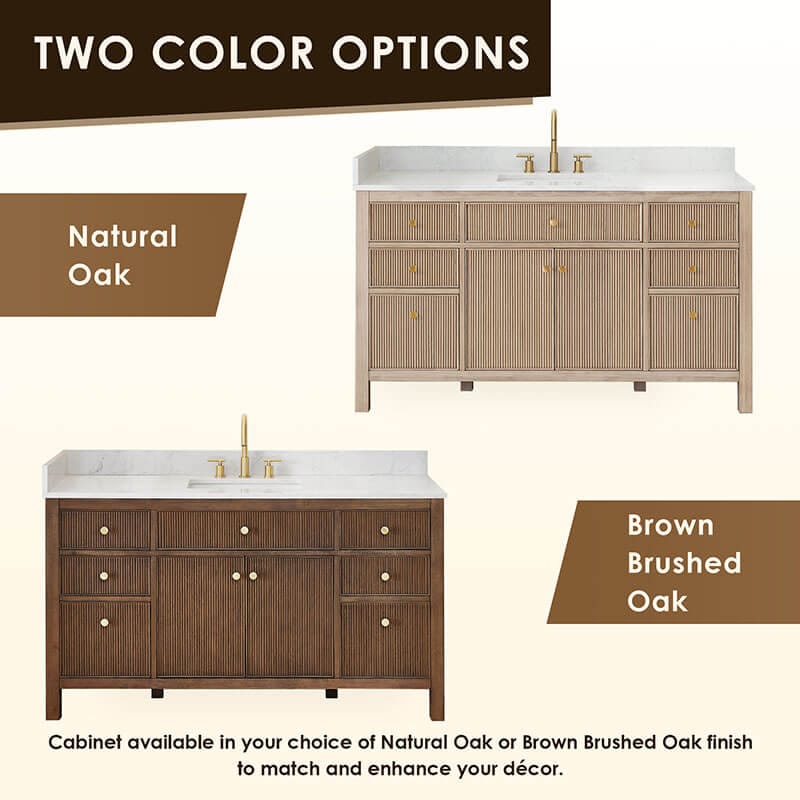Cerrito 60 Single Bathroom Vanity With Top Natural Oak Color Options