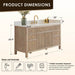 Cerrito 60 Single Bathroom Vanity With Top Natural Oak Dimensions