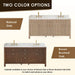 Cerrito 72 Double Bathroom Vanity with Top Natural Oak Color Options