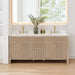 Cerrito 72 inch Double Bathroom Vanity with Top Natural Oak Front View
