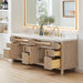 Cerrito 84 inch Double Bathroom Vanity with Top Natural Oak Open Drawer