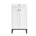 Chianti 20 Inch Single Vanity Glossy White Matte Black With White Glossy Composite Stone Top