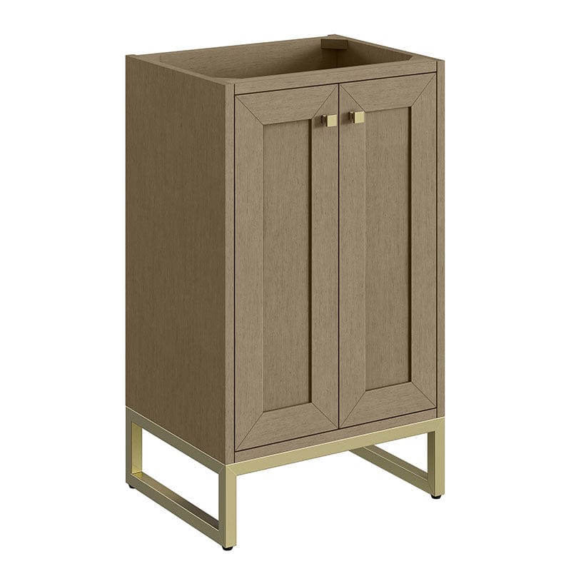 Chianti 20 Inch Single Vanity Walnut Whisper Champagne Brass Base
