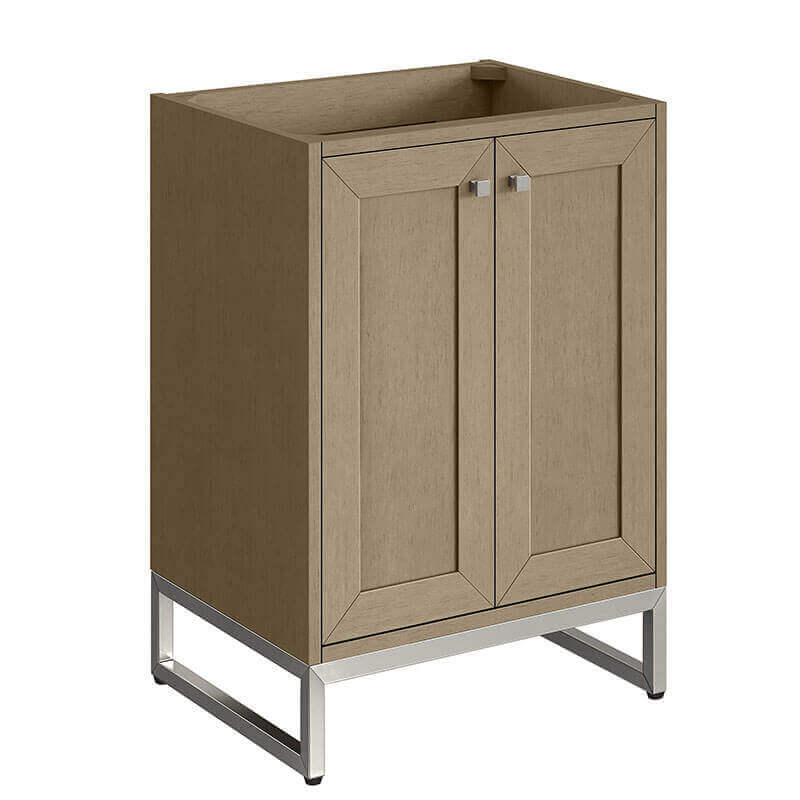 Chianti 24" Single Vanity Walnut Whisper Brushed Nickel Cabinet Only