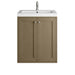 Chianti 24 Single Vanity Walnut Whisper With White Glossy Composite Stone Top