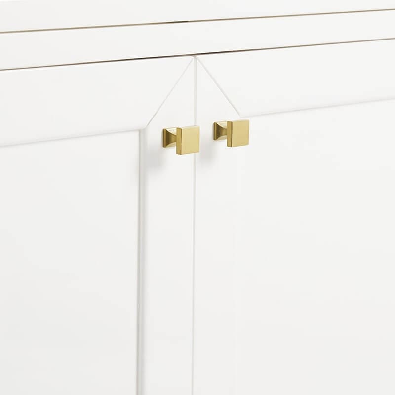 Chicago 30 Inch Single Vanity in Glossy White Champagne Brass Knob