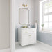 Chicago 30 Inch Single Vanity in Glossy White With White Zeus Silestone Top