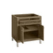 Chicago 30 Inch Single Vanity in Walnut Whisper Open Drawers