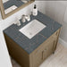 Chicago 30 Inch Single Vanity in Walnut Whisper With Parisien Bleu Silestone Top