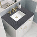 Chicago 30" Single Vanity in Glossy White With Charcoal Soapstone Silestone Top