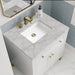 Chicago 30" Single Vanity in Glossy White With Victorian Silver Silestone Top