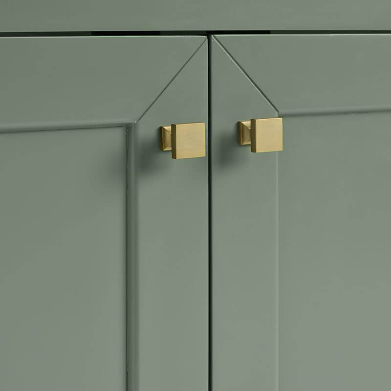 Chicago 30 Single Vanity in Smokey Celadon Champagne Brass Knob
