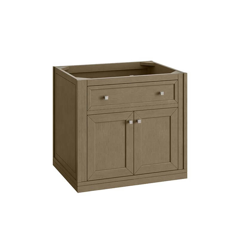 Chicago 30" Single Vanity in Walnut Whisper Corner View Without Legs