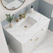 Chicago 36 Inch Single Vanity Glossy White With Ethereal Noctis Silestone Top