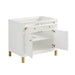 chicago 36" single vanity glossy white corner view