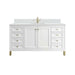 Chicago 60" Double Single Glossy White With Single Hole Faucet White Zeus Silestone Top Backsplash