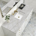Chicago 60" Double Single Glossy White With Victorian Silver Silestone Top
