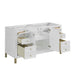 Chicago 60" Double Vanity Glossy White Corner View Open Drawers